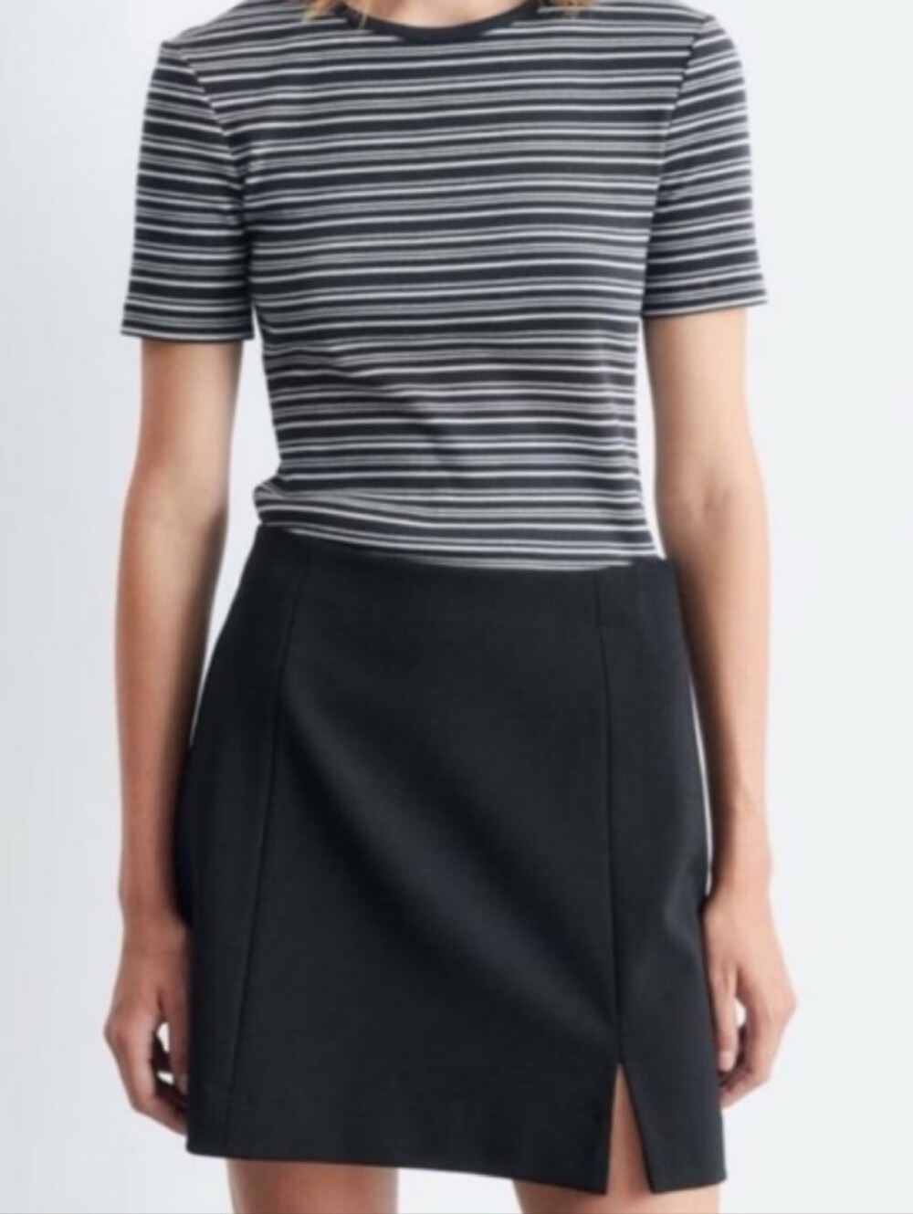 & Other Stories A-Line Mini Skirt with Front Slit - Black